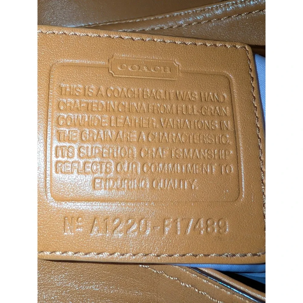 Vintage Coach Tan Leather Hobo Shoulder Bag Camel Brown A1220-F17489 Boho